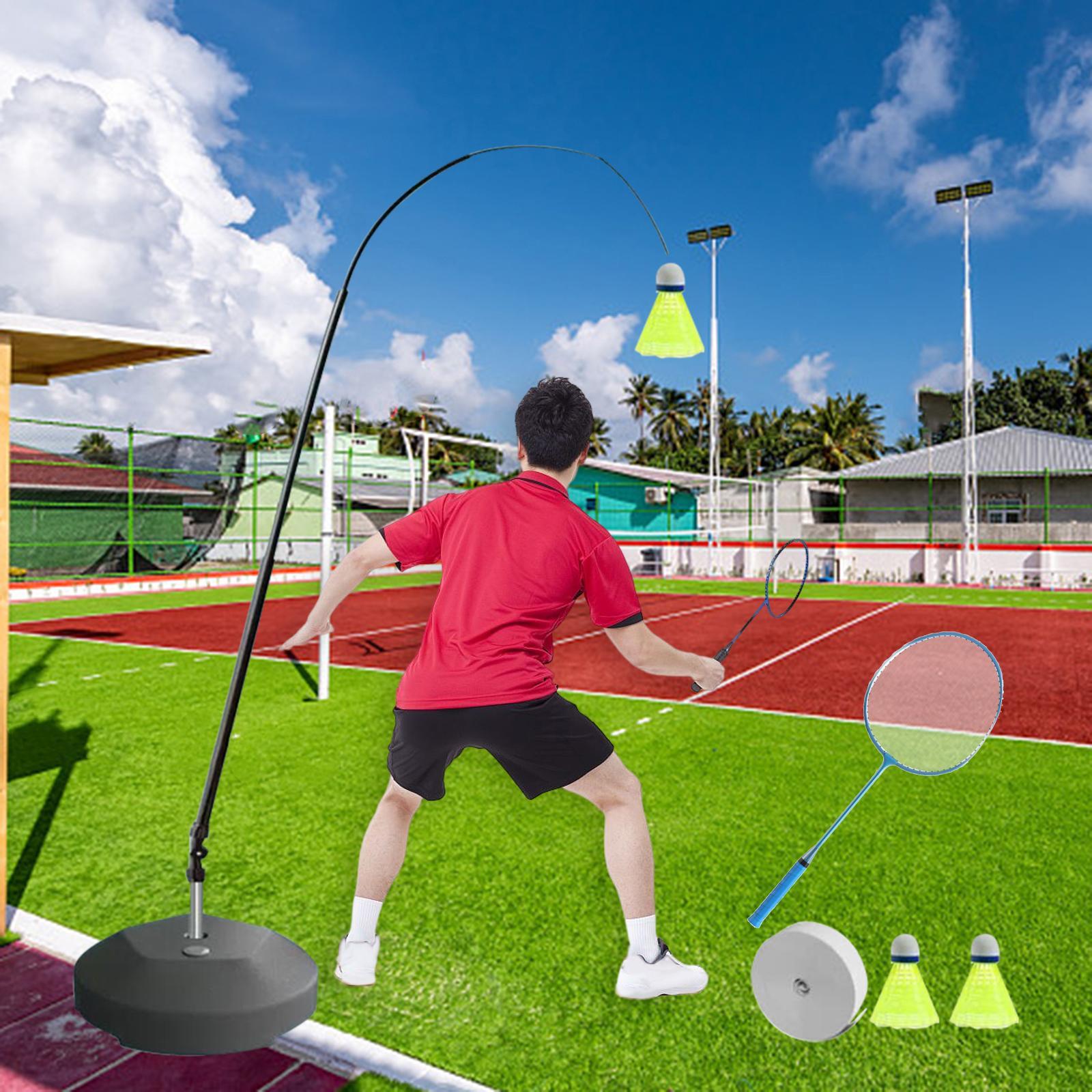 Portable Self Practice Trainer Aid Kids Adults Badminton Training Device