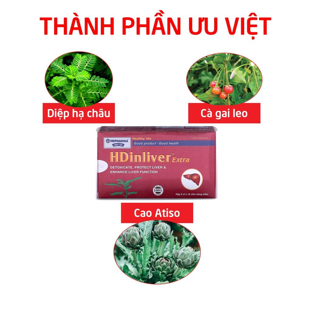 Viên uống bổ gan HDinliver Extra giúp giải độc gan, bảo vệ gan - Hộp 50 viên