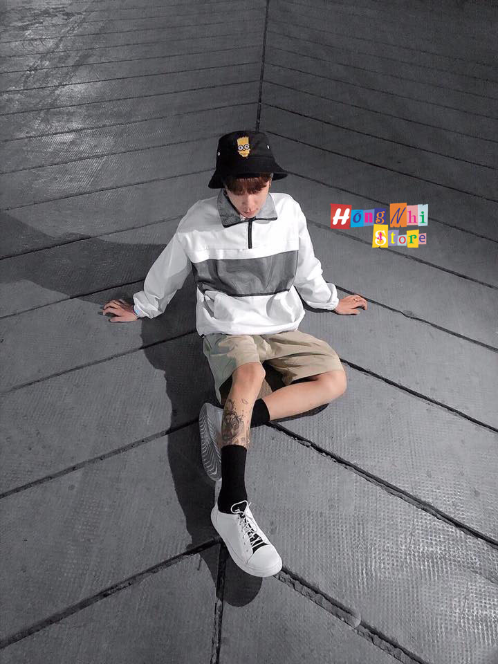 Áo Khoác Jacket Kaki Phối Lưới Màu Trắng - Jacket Kaki Unisex White - MM
