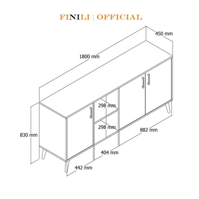 Tủ kệ nhà bếp đa năng đựng chén đĩa lò vi sóng FINILI gỗ công nghiệp vân sồi FNL0209