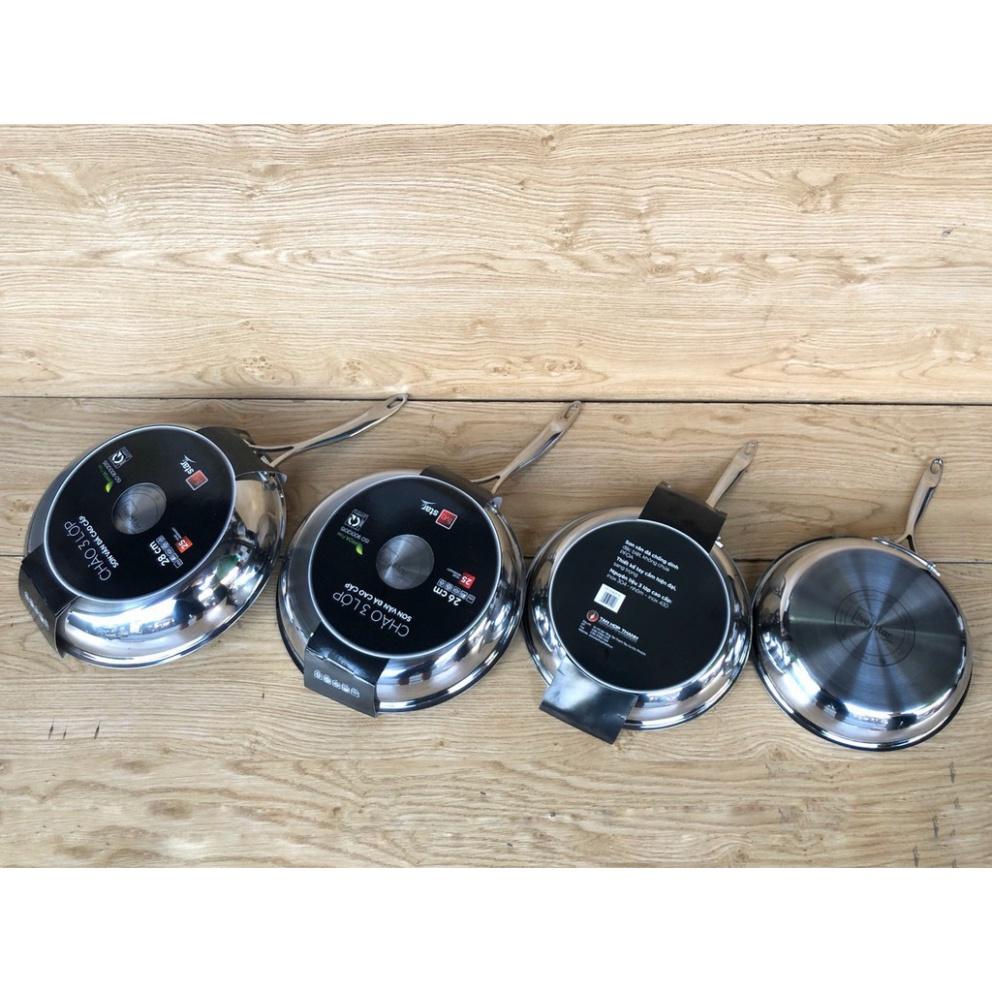 Chảo chống dính vân đá inox 304 bếp từ FiveStar Plus 3 lớp đáy liền , tặng 5 muỗng ăn