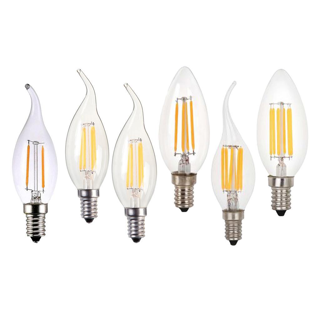 LED Filament Candle Light Bulb For Chandelier Ceiling Light A-Warm White 2W