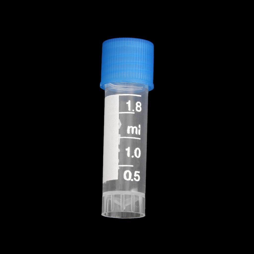 20pcs 1.8ml Plastic Graduated Tube W/ Screw Caps For Oils Dyes Lab Test
