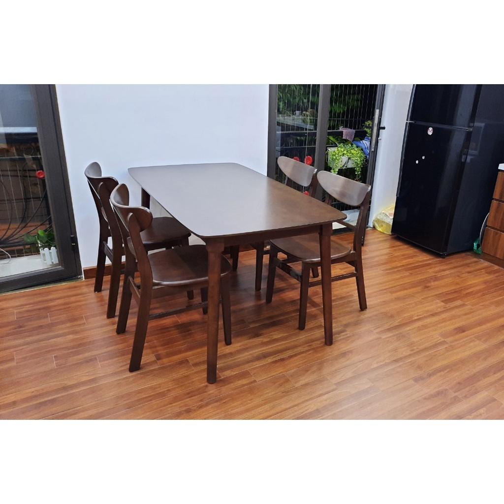 Bộ bàn ăn 4 ghế mango cao cấp mặt gỗ (Freeship Hà Nội)