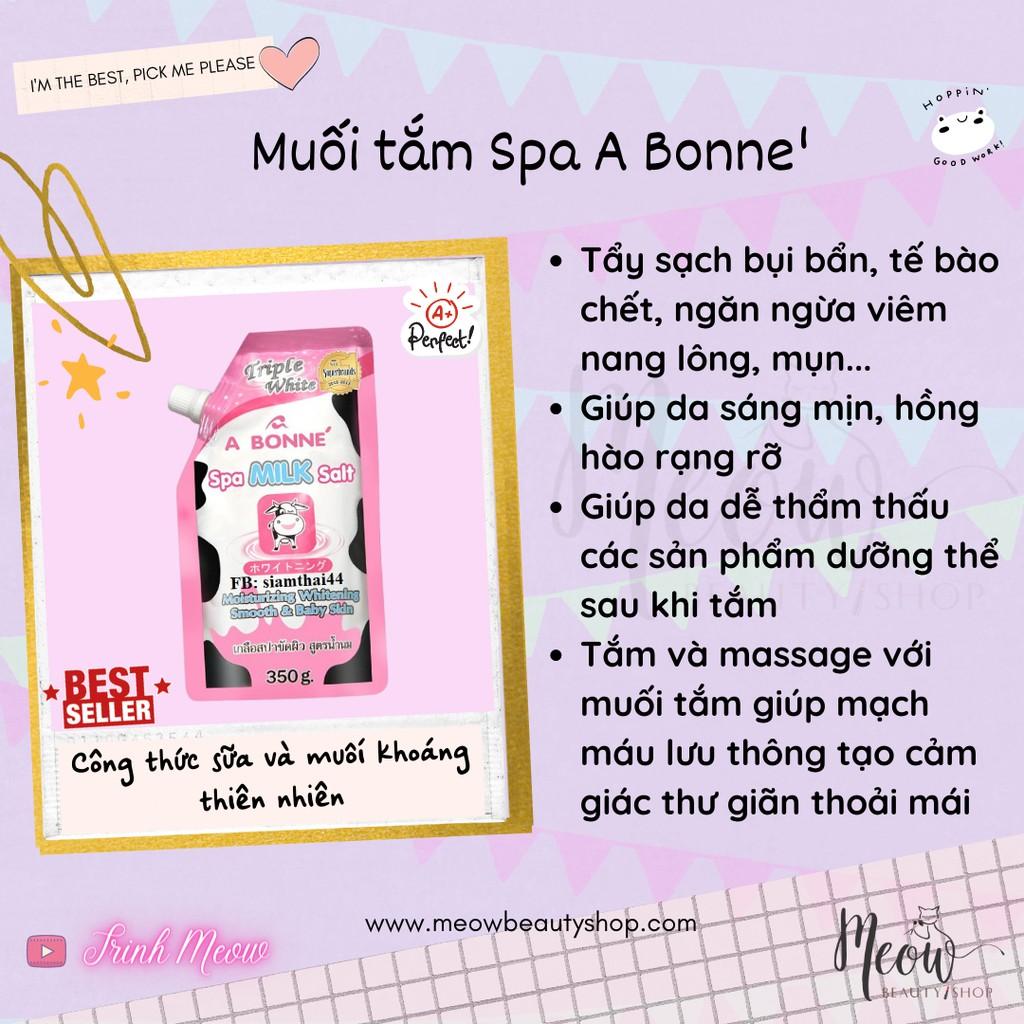 Muối tắm A Bonne sữa bò tẩy da chết Abonne Spa Milk Salt 350g Meow Beauty Shop by Trinh Meow