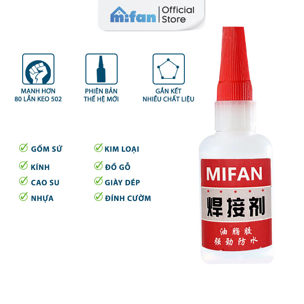 Keo Dán Siêu Dính Đa Năng Mọi Chất Liệu Cực Mạnh Mifan - Dán Gỗ Thuỷ Tinh Kim Loại Sắt Gốm Sứ Nhựa Vải