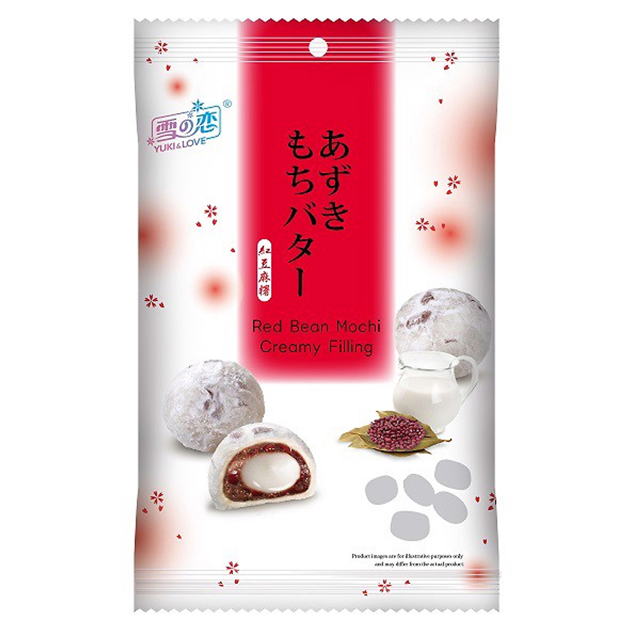 Bánh Mochi YUKI&LOVE đậu đỏ nhân kem - Red Bean Mochi Creamy Filling 120g