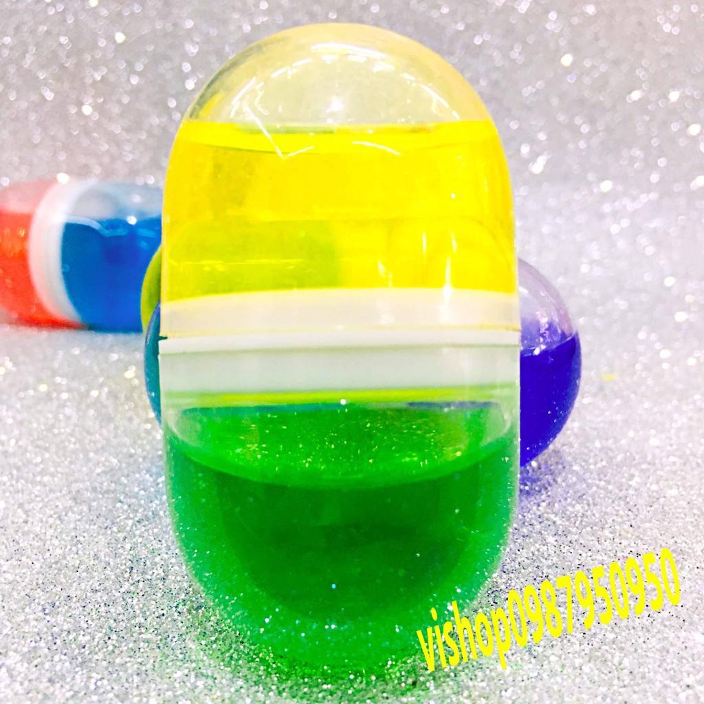 slime  lọ tròn phối 2 màu sắc dạng mềm đặc mã UFZ35 Dhay