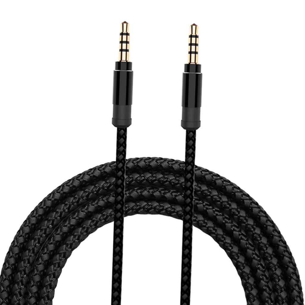 3.5mm Aux Audio Cable Nylon Braided Tablet AUX Audio HiFi Cord 1.5m 4.9ft