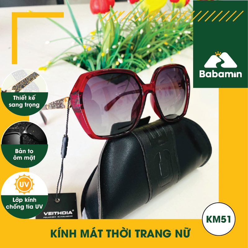 Kính Mát Chống Tia UV Nữ Cao Cấp, Độ Nét Cao, Thời Trang Thanh Lịch - Babamin - KM51
