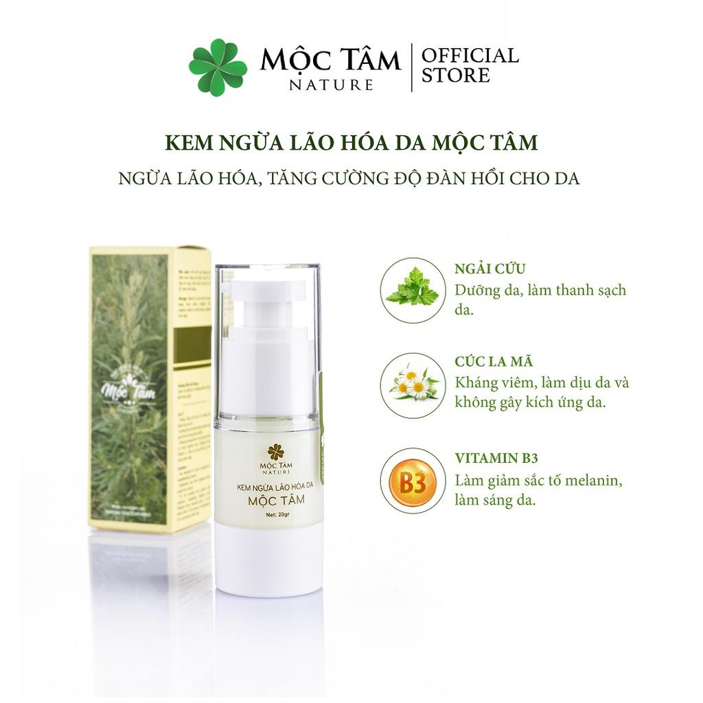 Kem Ngừa Lão Hóa Da Mộc Tâm 20g - Dưỡng Ẩm, Sáng Da, Chống Lão Hóa, Mờ Nếp Nhăn, Da Săn Chắc