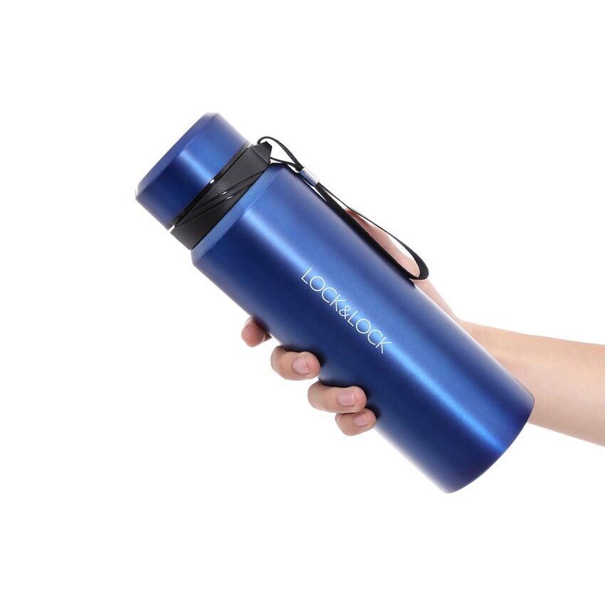 Bình Giữ Nhiệt 800ml Lock&amp;Lock Vacuum Bottle LHC6180 - Hàng Chính Hãng, Thép Không Gỉ, Lưới Lọc Trà, Dây Treo - JoyMall