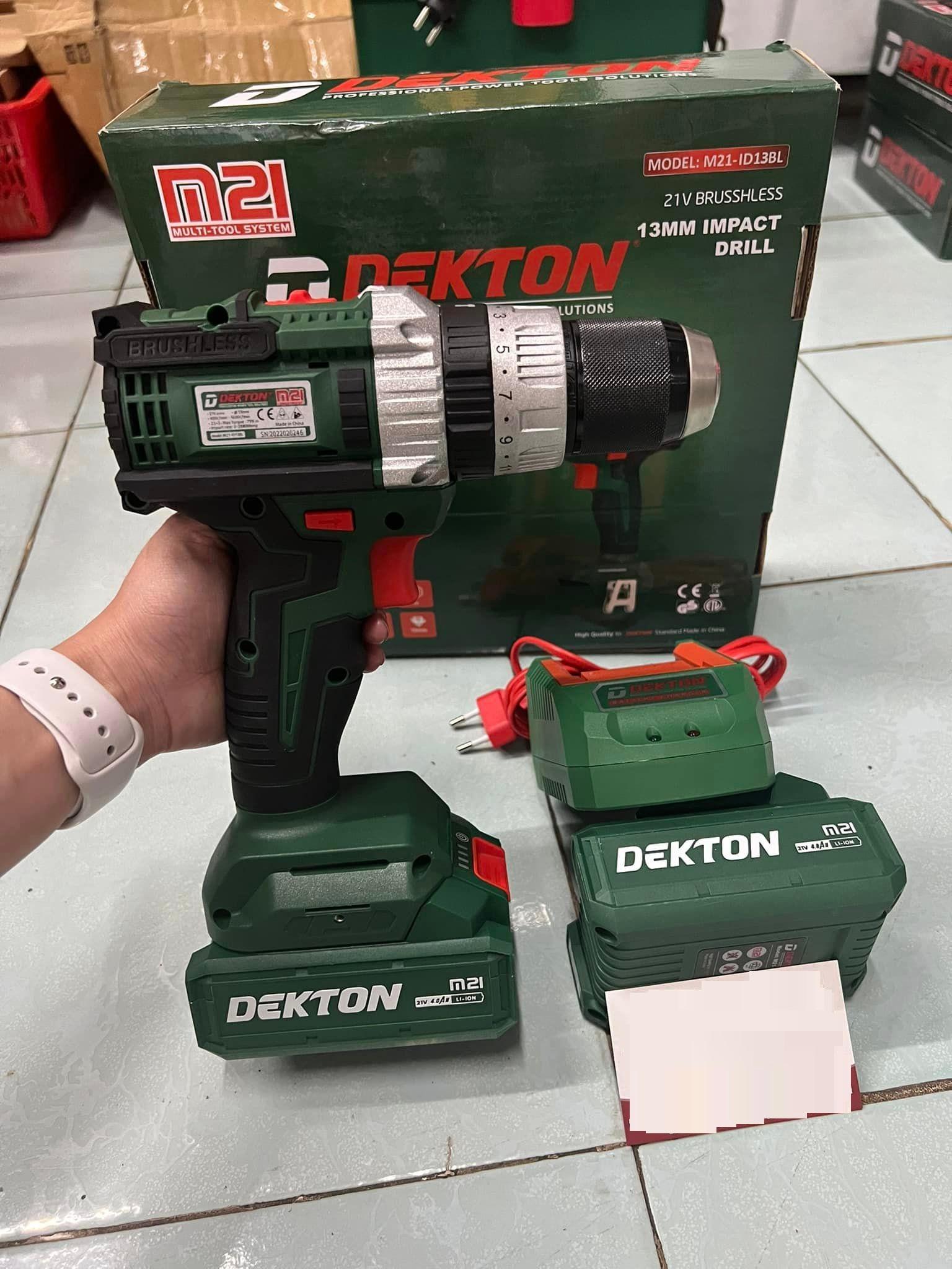 MÁY KHOAN BÚA DÙNG PIN 21V 13mm DEKTON M21-ID13BL - HÀNG CHÍNH HÃNG