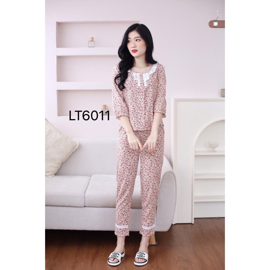 Quần áo mặc nhà, Đồ bộ hoa nhí, cộc dài đẹp lướt 2 ren to đẹp