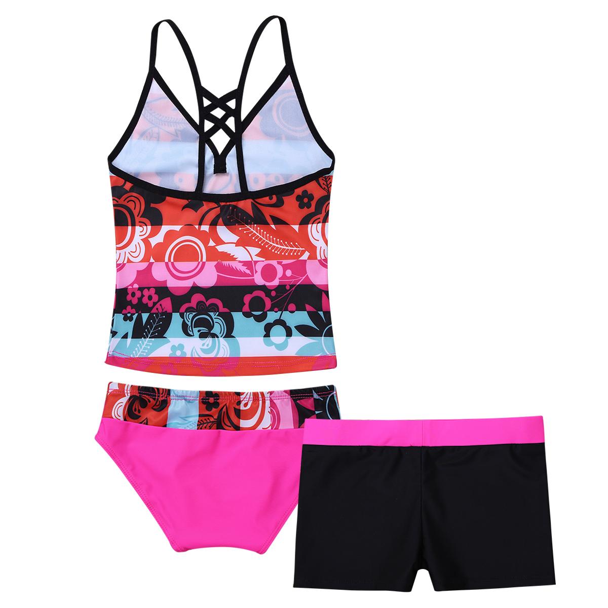 Trẻ Em Bé Gái Nữ, Có Trang Phục Tankini In Hoa Nữ, Có Bộ Đồ Tắm Bộ Áo Với Đáy Quần Short