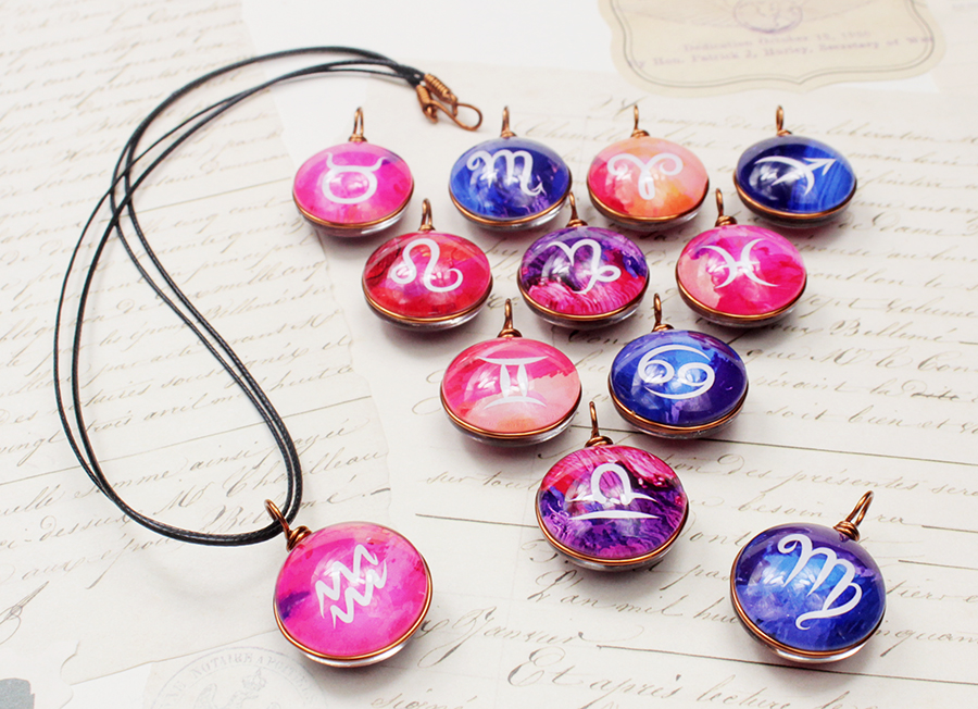 Dây chuyền 12 cung hoàng đạo Zodiac màu sắc tươi sáng 06647-DC006