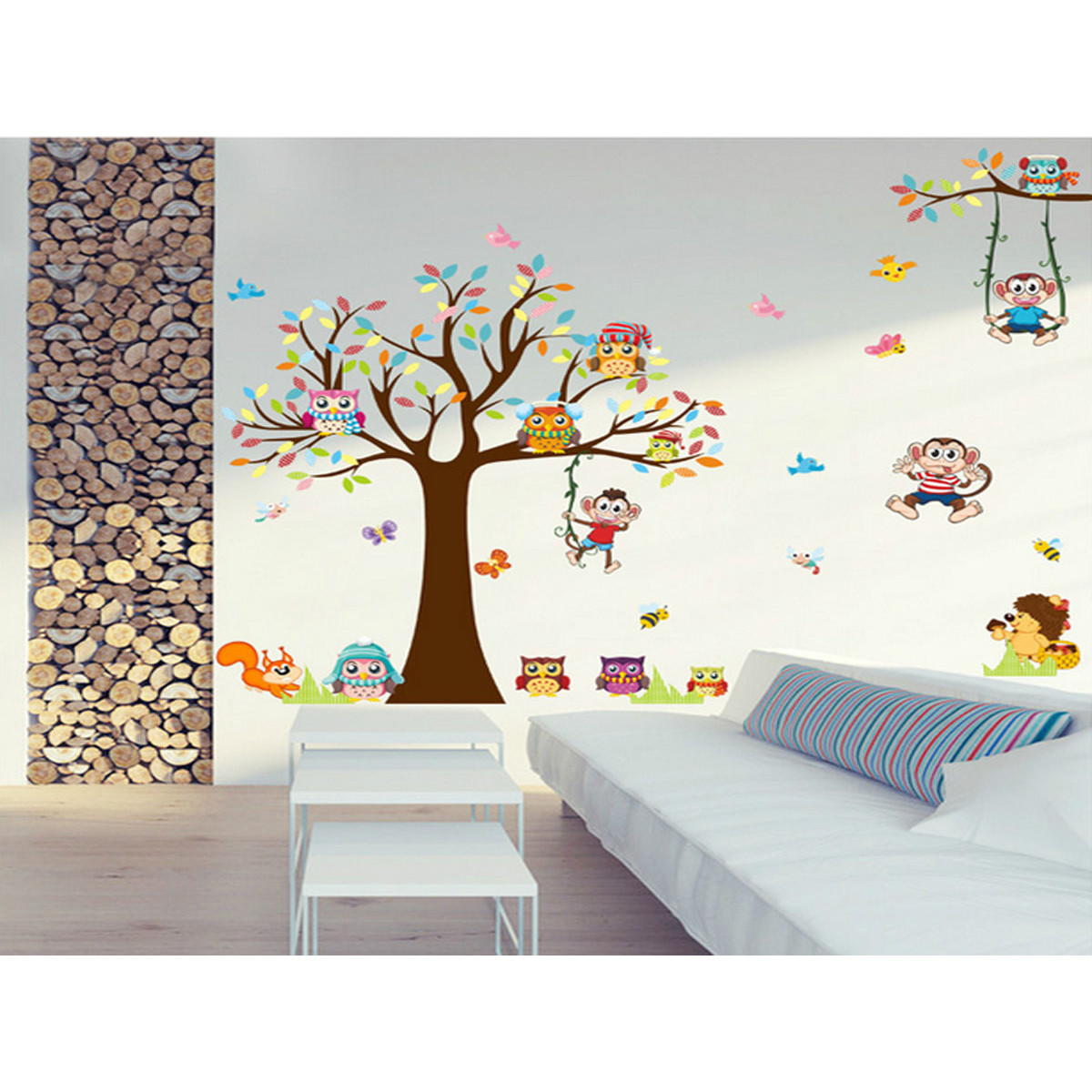 Decal dán tường cho bé -cây khỉ ngộ nghĩnh xl8192