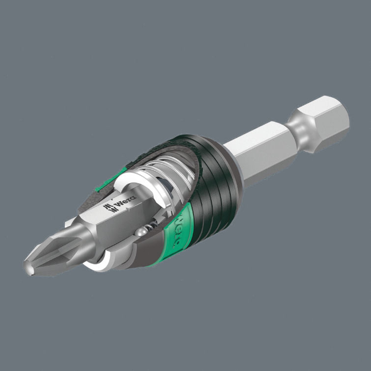 Đầu chuyển đa năng tháo lắp nhanh Wera 05073421001 889/4/1 K SB Rapidaptor Universal Bit Holder đầu vào 1/4" dài 50mm