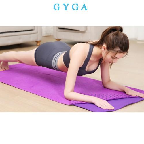 Khăn trải thảm yoga, khăn trải thảm dày mịn chống trơn trượt MICROFIBER thấm hút mô hôi cao cấp tặng túi đựng