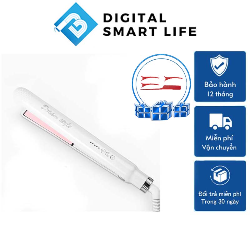 Máy Uốn Tóc Mini Tự Động Hàn Quốc 3 in 1 Smart Curl Máy Làm Xoăn Tự Động Kiêm Máy Duỗi Tóc Ép Tóc Ion Âm Tiện Dụng 5 Mức Nhiệt Phù Hợp Nhiều Kiểu Tóc Tự Động Ngắt Khi Quá Nhiệt - Tặng Lược Và Kẹp Tóc Thời Trang