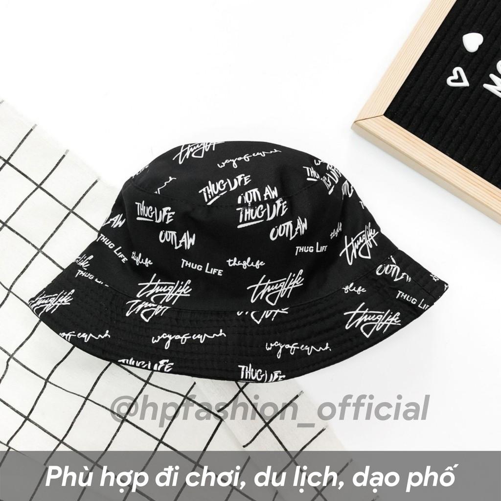 Mũ bucket 2 mặt Thuglife ️ Nón tai bèo vành tròn hoạ tiết nhiều màu sắc Ulzzang form unisex nam nữ