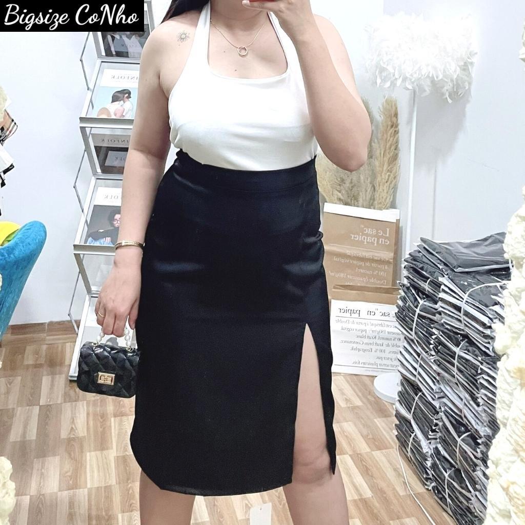 Chân váy A bigsize nữ xẻ tà dài, Chân váy dài form rộng có khoá sau CVD