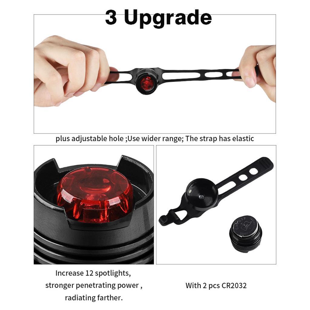 3x Bike Cycling Tail Light Waterproof Bicycle Light With 3 Light Modes
