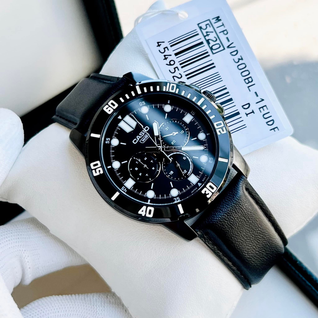 Đồng hồ nam dây da Casio Anh Khuê MTP-VD300BL-1EUDF