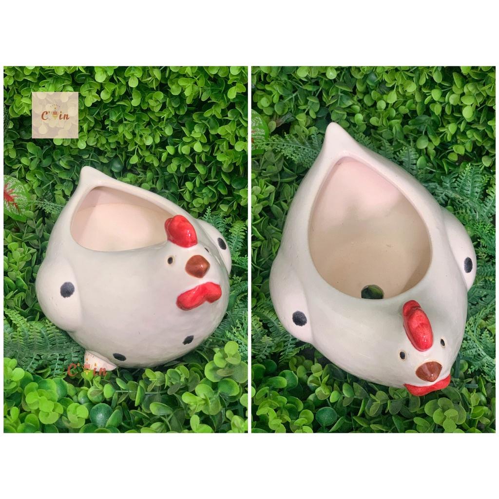 Chậu Gốm Gà Mẹ - Chậu trồng cây, Sen Đá, Decor Trang trí sân vườn - Gốm Xuất Khẩu