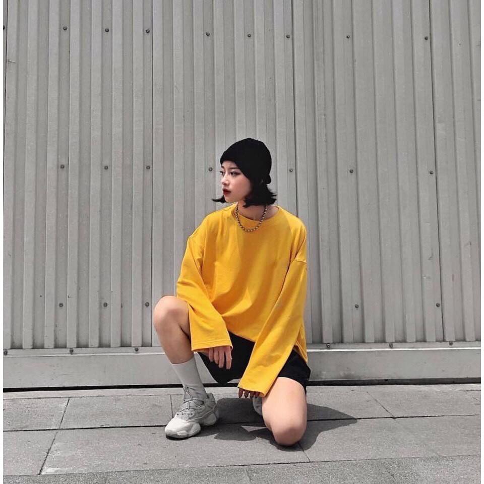 Áo Thun COTTON TAY DÀI TRƠN UNISEX NAM NỮ FORM RỘNG ULZZANG