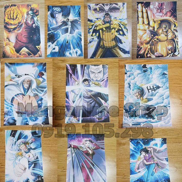 Bộ 10 tấm tranh poster hải quân trong Onepiece loại mỏng - marine poster onepiece