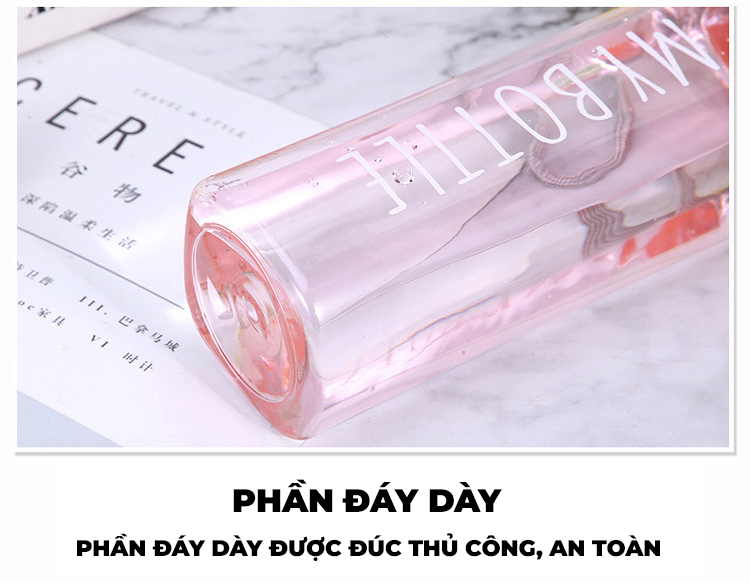 Bình, Chai Đựng Nước My Bottle,  Chai Nước Học Sinh, Thể Thao, Tập Gym Cute Có Quai Xách - Dung tích 500 ml, Màu ngẫu nhiên