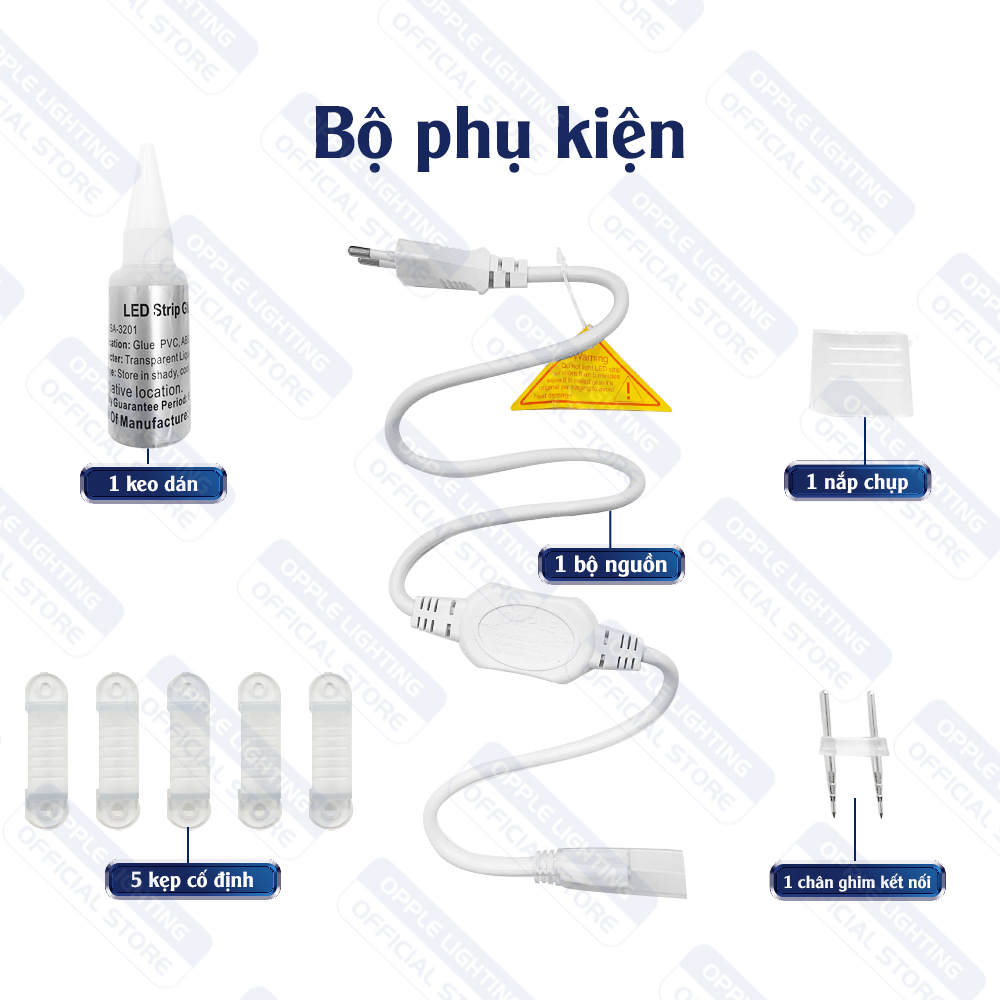 Đèn LED Dây Đôi 2835 OPPLE Utility HV 8W/m - Hiệu Suất Sáng Cao, Dễ Dàng Lắp Đặt