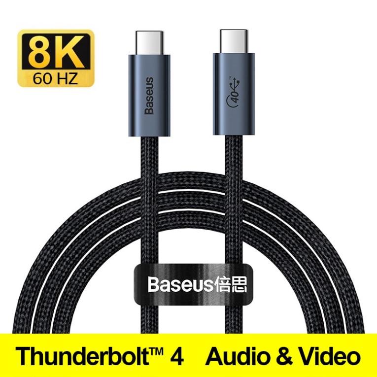 Cáp sạc nhanh Baseus 100W Thunderbolt 3/4 PD 40Gbps 8K@60Hz Type C USB 4 - Hàng Chính Hãng
