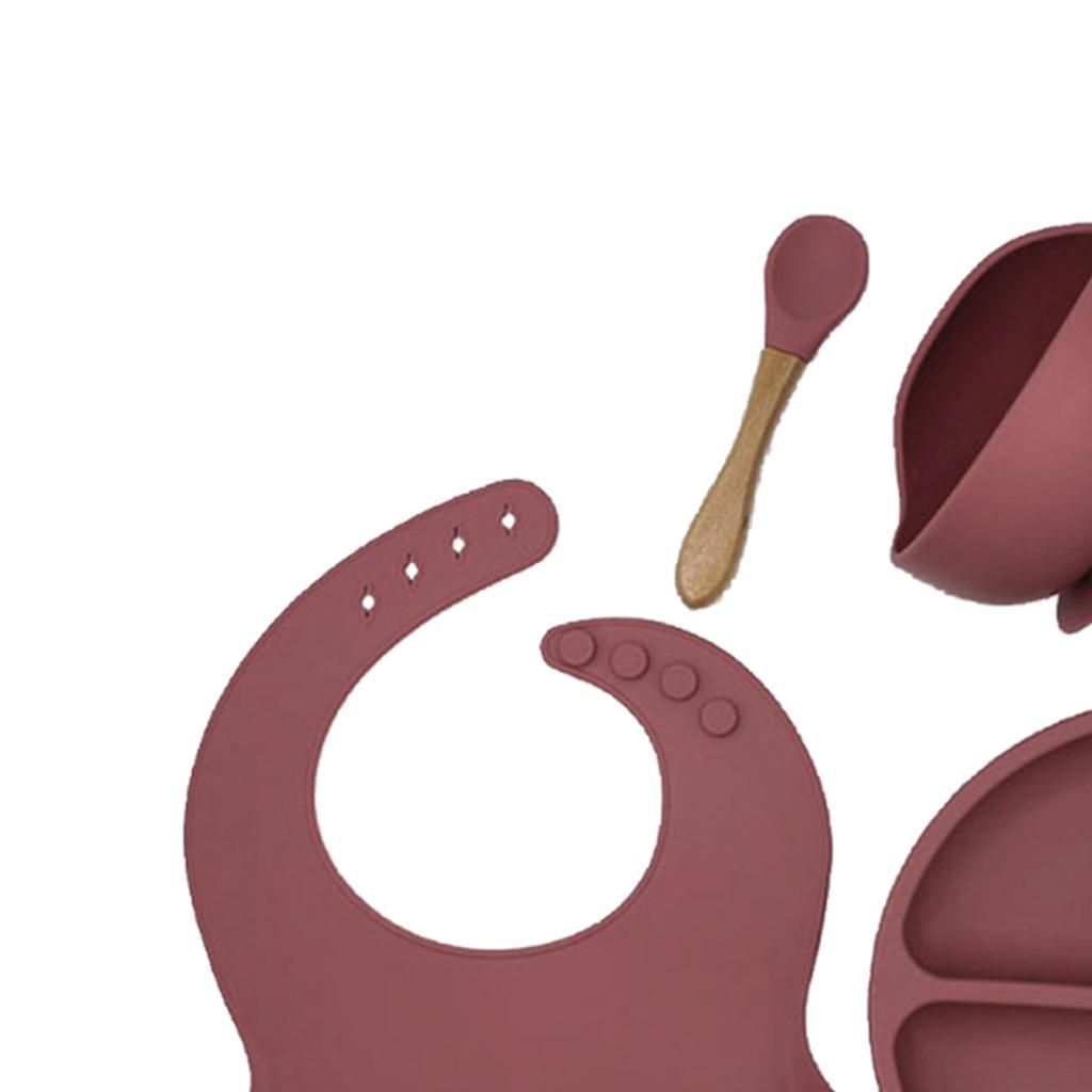 4x Baby Feeding Supplies with Baby Plate,Spoons,Silicone