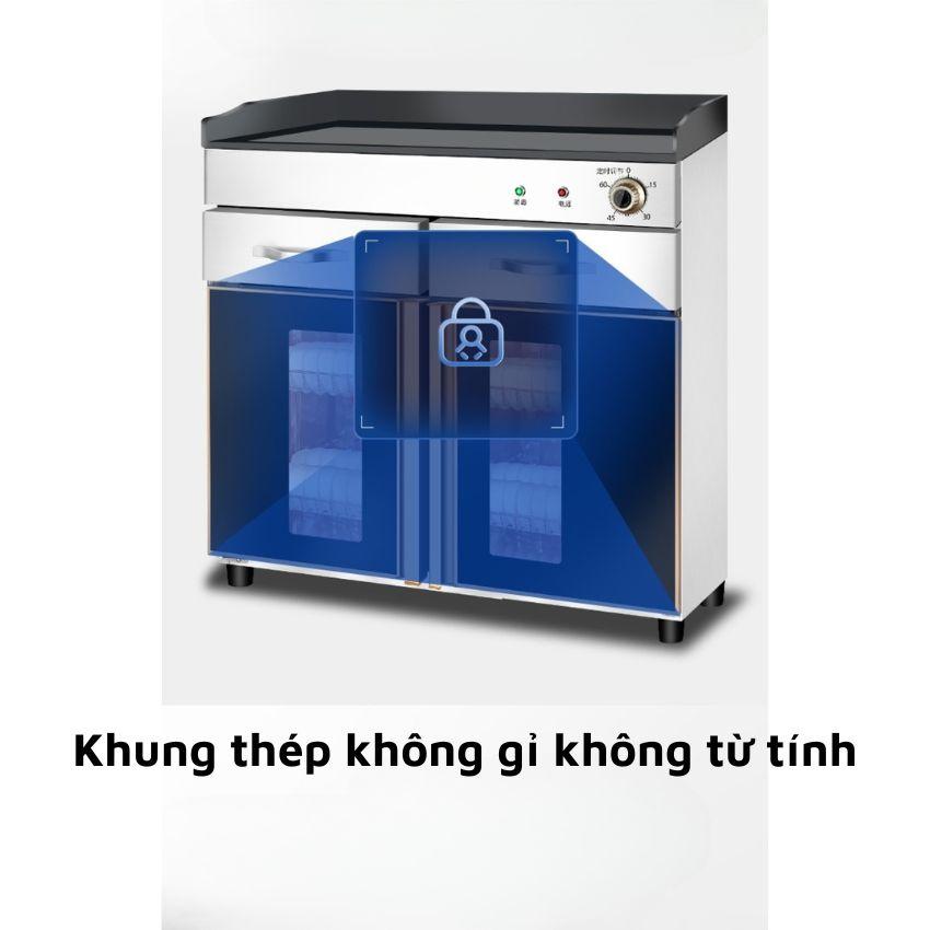 Máy Sấy Bát Đĩa Khử Khuẩn 350L, Tủ Sấy Chén Đĩa 2 Cánh Có Ngăn Kéo