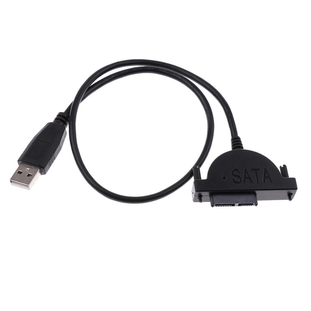 USB 2.0 to 2.5" SATA 7+6P Hard Drive Adapter Cable Converter Cord for Laptop