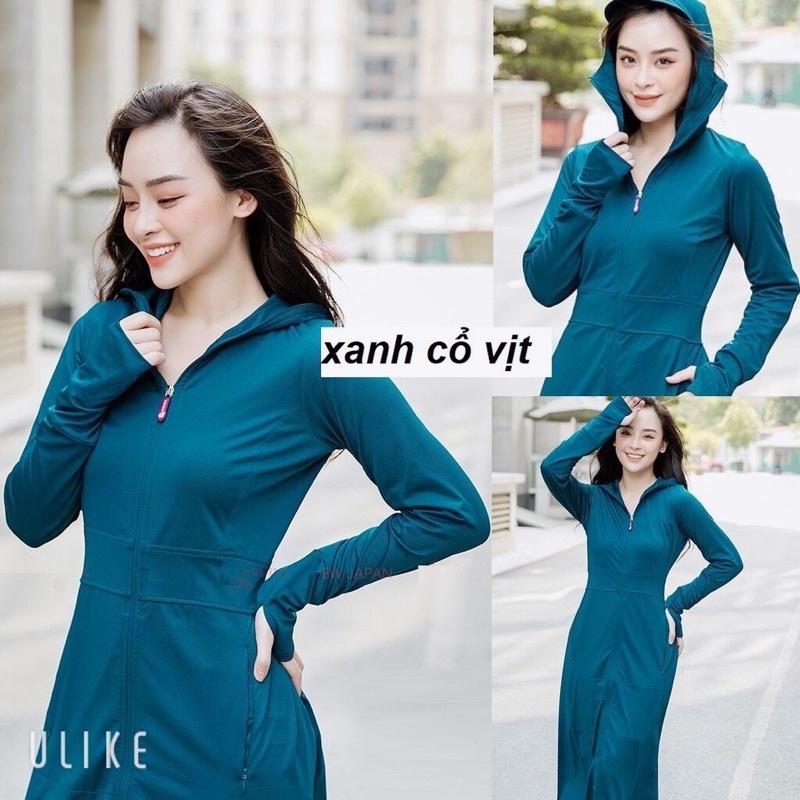 Áo chống nắng nữ áo chống nắng toàn thân, áo nắng dáng dài chất liệu vải hột xoài cao cấp