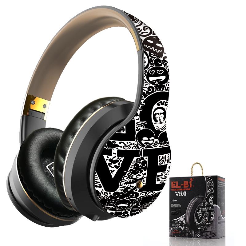 Không Dây Bluetooth 5.0 Tai Nghe Trên Tai Headest Graffiti Thiết Kế Có Thể Gấp Gọn Tai Nghe Có Mic Stereo Hi-Fi Cho Điện Thoại Máy Tính Laptop