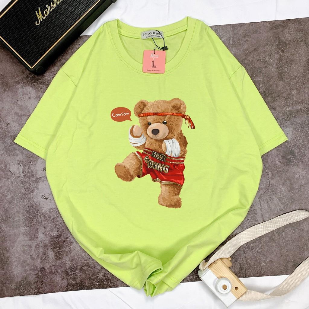Áo thun tay ngắn nam nữ unisex size M L XL - Boxing Bear