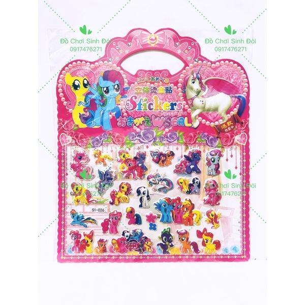 hình dán nổi 3D - combo 3 tấm ( pony và peppa)