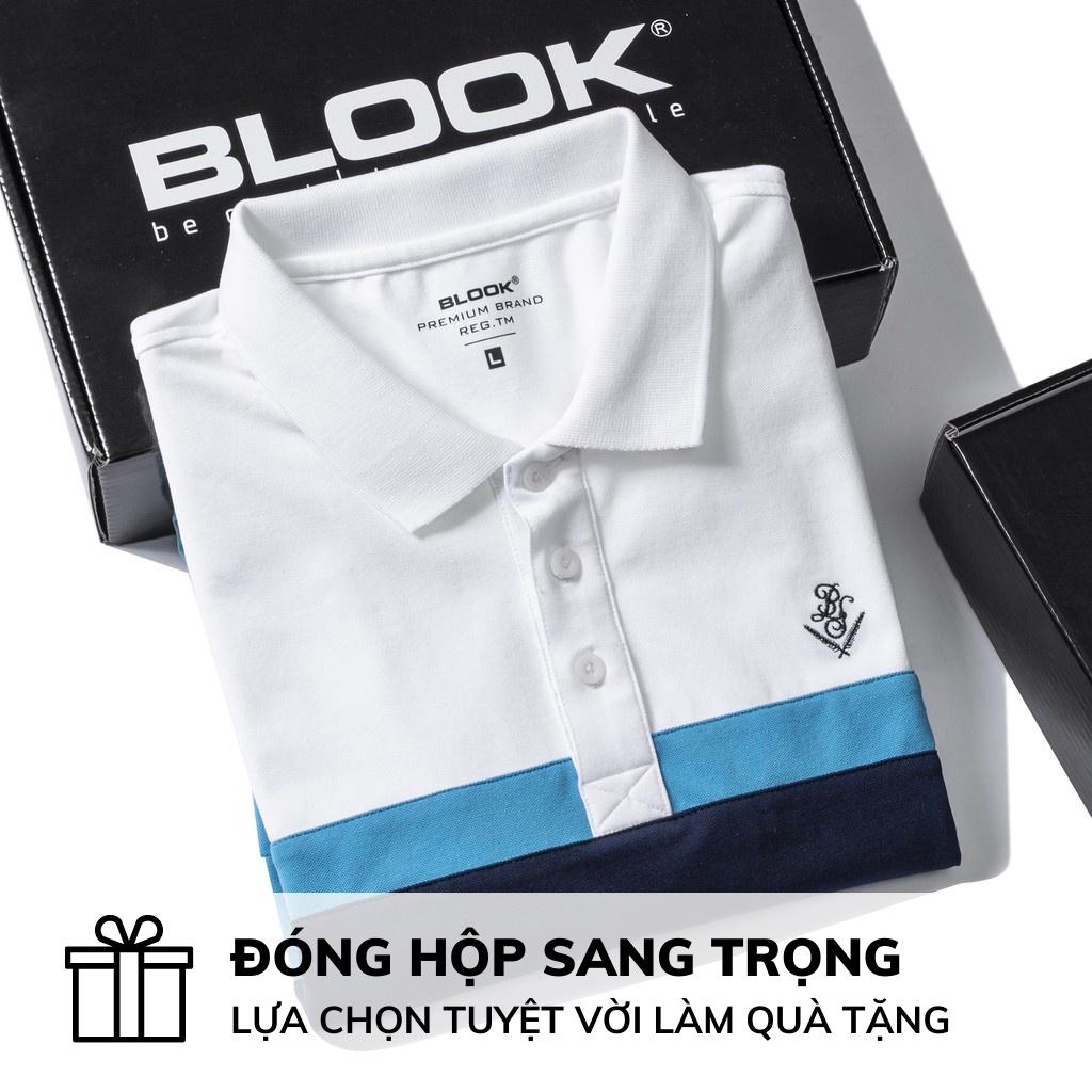 Áo polo nam slimfit BLOOK vải thun cá sấu cotton co giãn phối màu trẻ trung 33392 ( HÌNH THẬT )