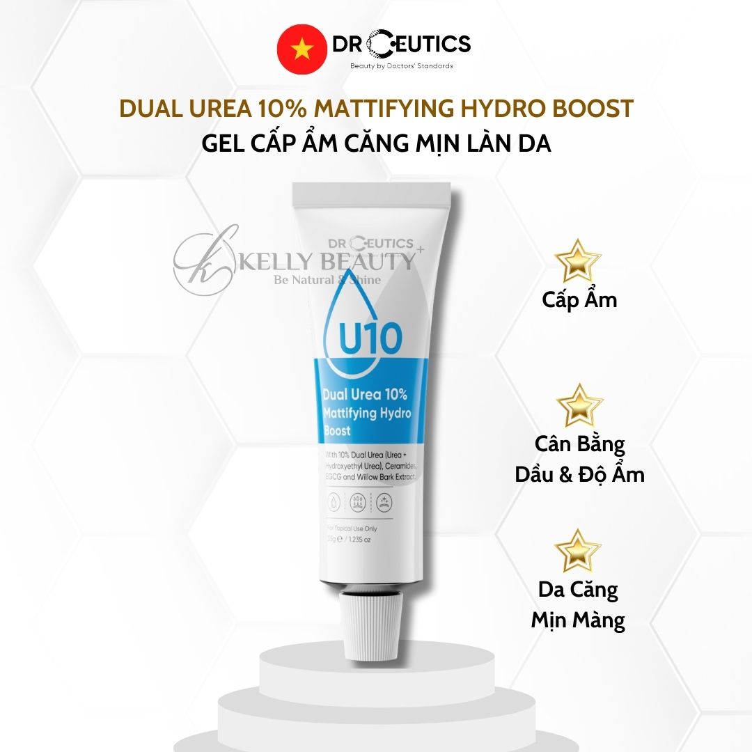 Gel Cấp Ẩm DrCeutics Dual Urea 10% Mattifying Hydro Boost - Giúp Da Căng Mịn, Kiểm Soát Dầu Nhờn - Kelly Beauty