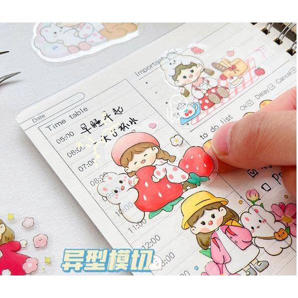 Sticker gói bé gái momo cắt sẵn 24 miếng
