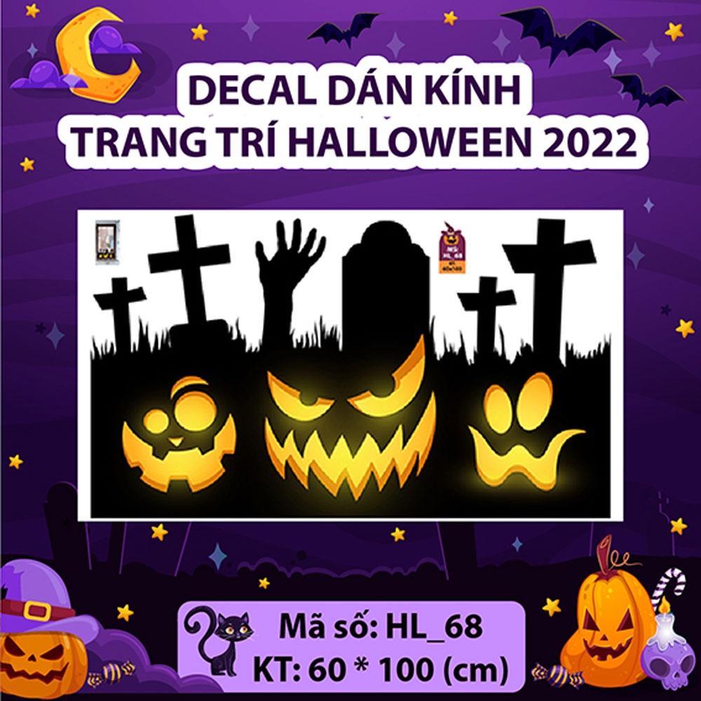 DECAL TRANG TRÍ HALLOWEEN 2022 COMBO PHÙ THỦY VÀ LÂU ĐÀI BÓNG ĐÊM