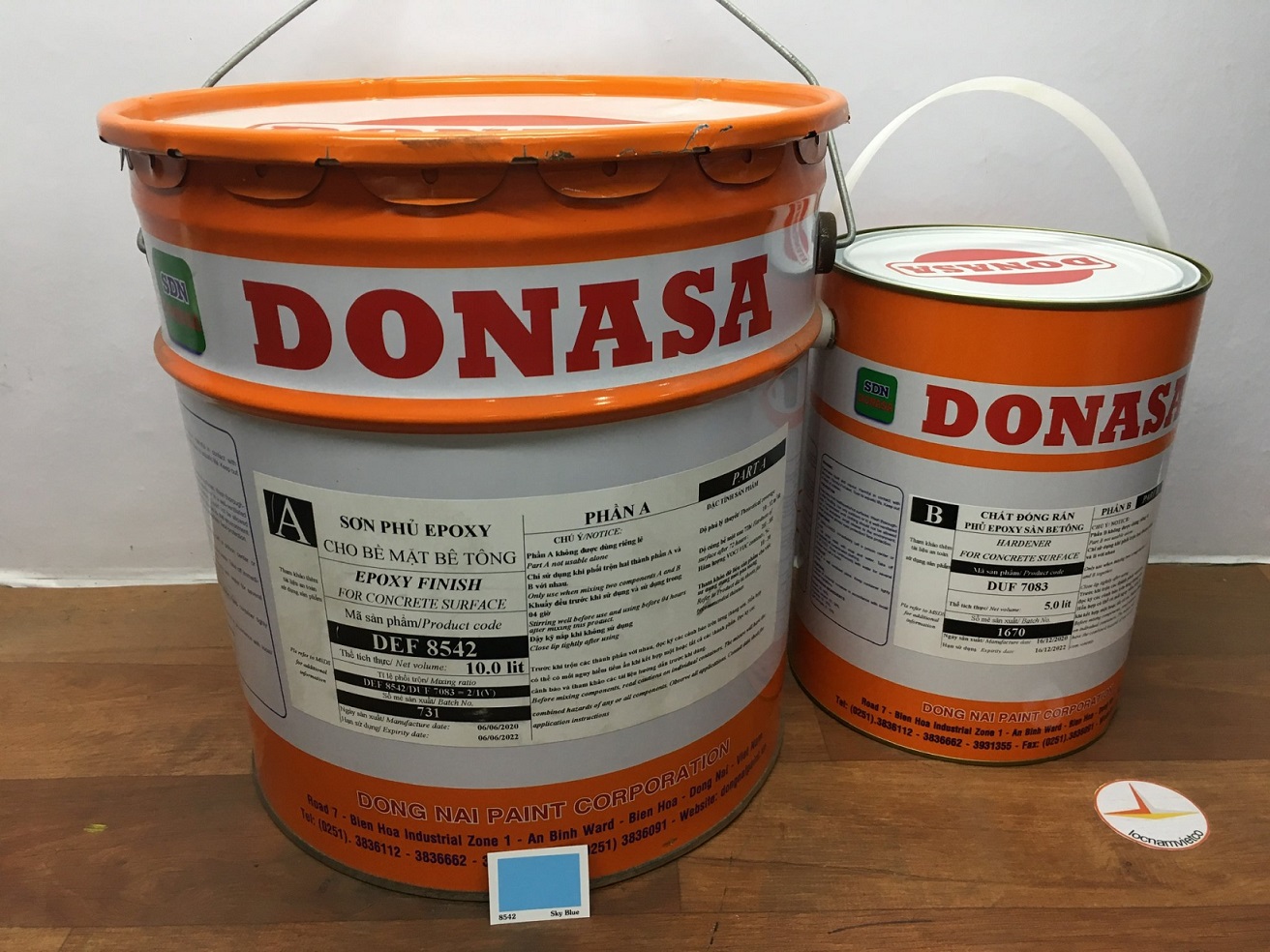 Sơn sàn bê tông Donasa /Floor coating Paint màu xanh da trời DEF 8542 15L