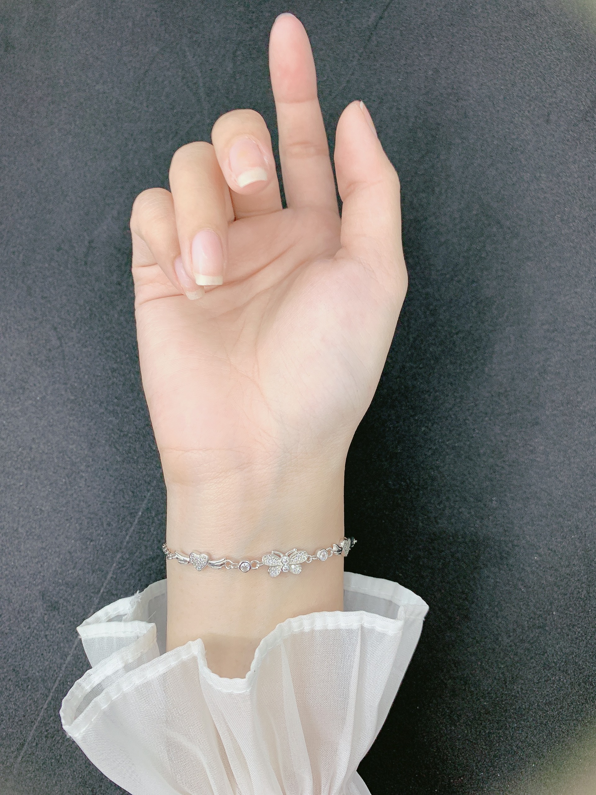 Lắc Tay Danny Jewelry Bạc 925 Xi Rhodium Mắc Xích Biểu Tượng Bướm LACY280
