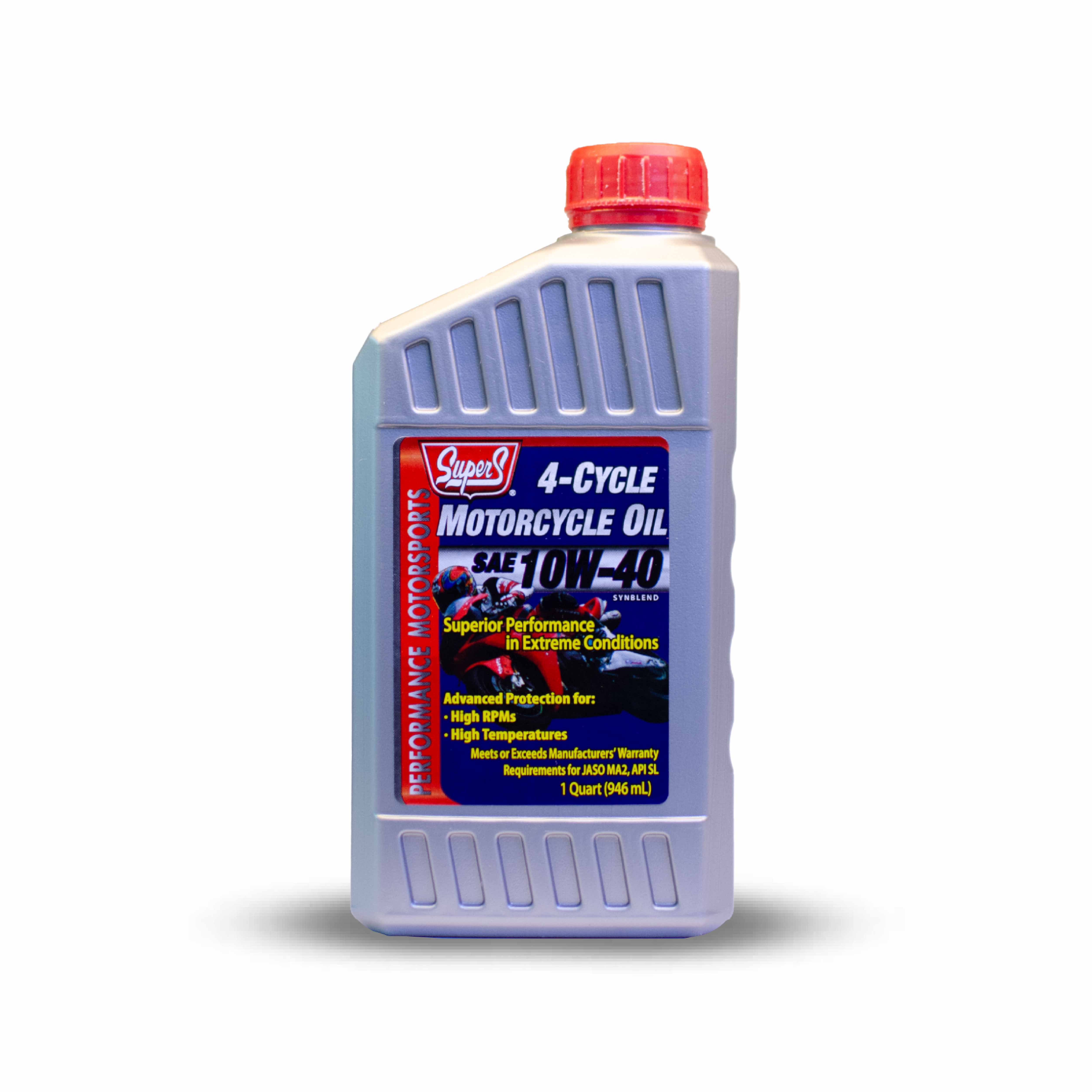 Nhớt xe máy SUPERS 4-Cycle Motorcycle Oil 10W40 20W50 API SL JASO MA/MA2 Chai 946ml