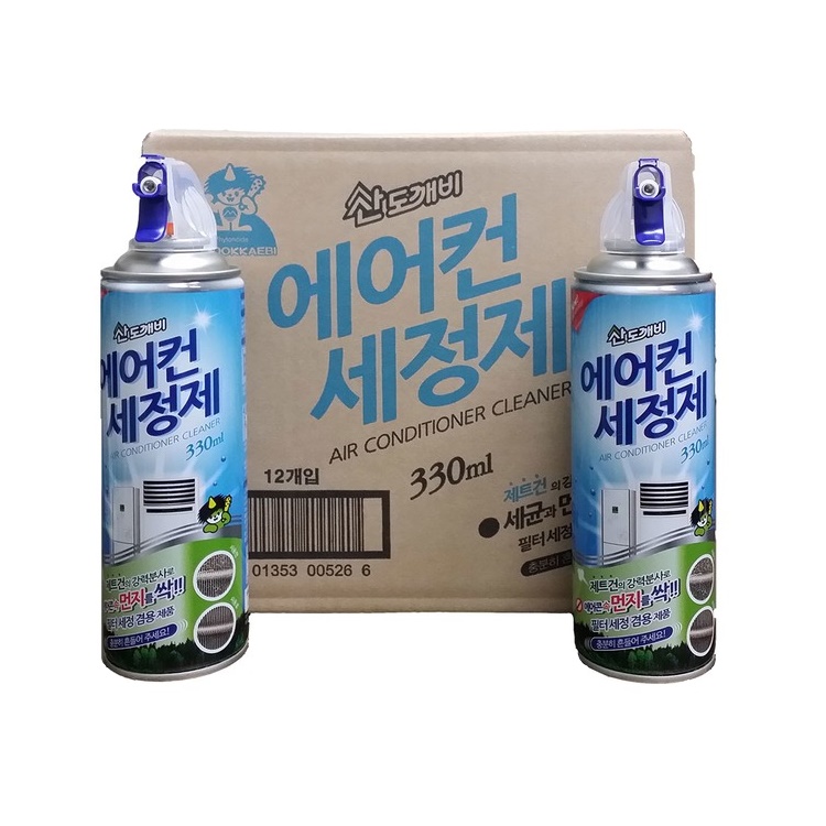 Bình xịt vệ sinh điều hòa/máy lạnh &amp; các loại quạt thông gió Hàn Quốc Sandokkaebi - 330ml