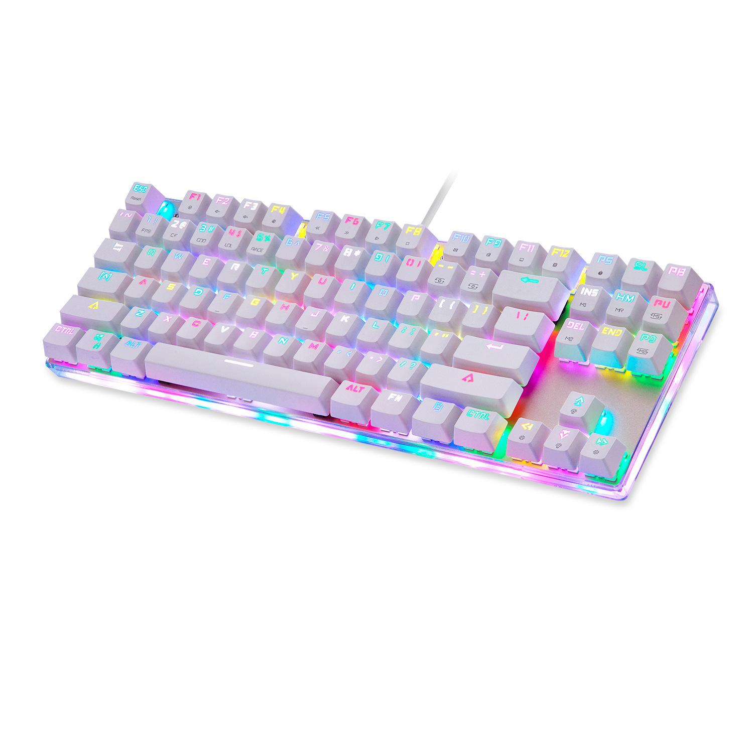 Ưu đãi nhất Bàn phím cơ MOTOSPEED Mo Leopard K87S nắp đáy trong suốt Đèn nền RGB full phím không đục lỗ 9 loại hiệu ứng ánh sáng